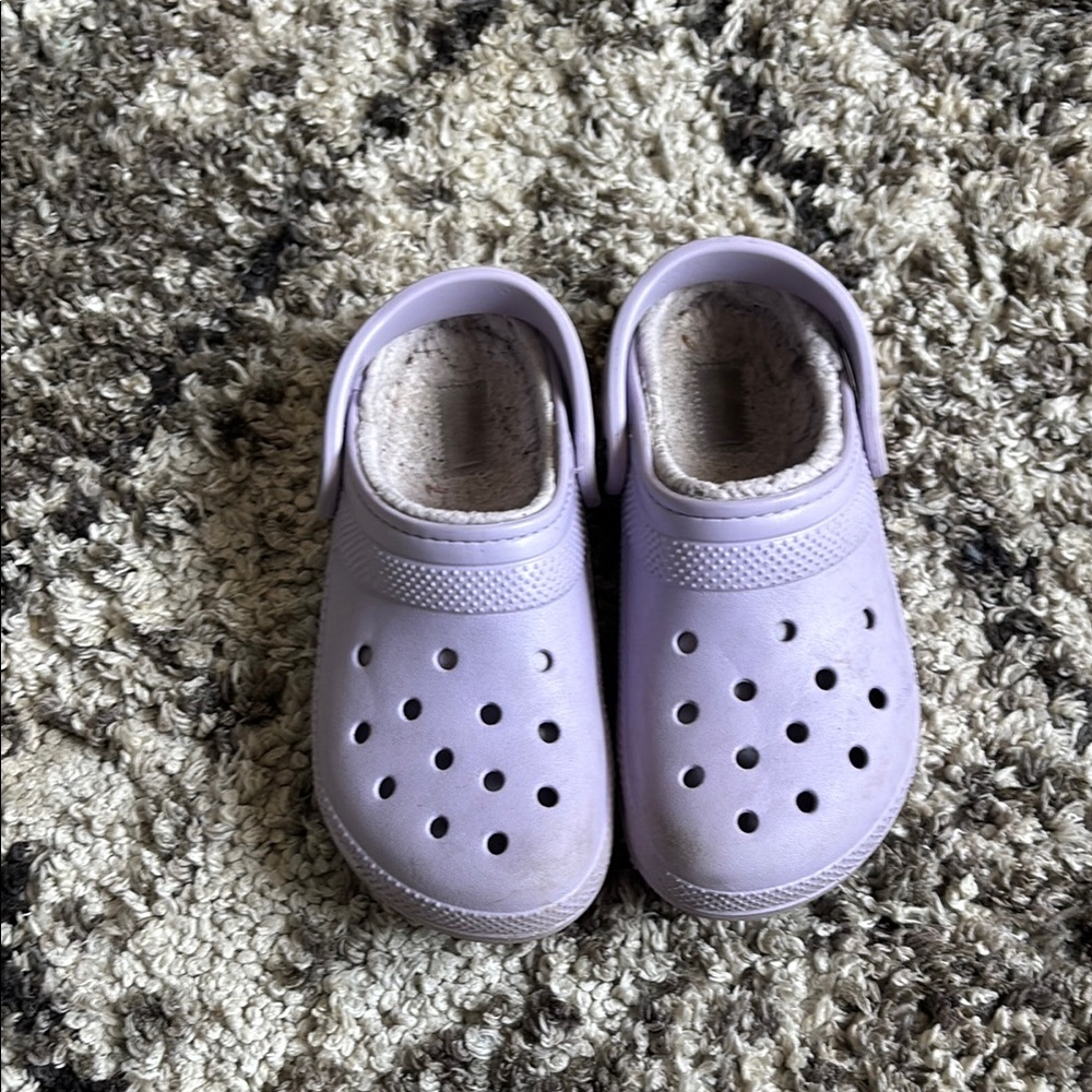Kids' Purple Clogs with Fleece Lining